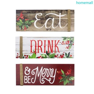 Ho ป้ายไม้ ลาย Eat Drink and Be Merry สําหรับตกแต่งบ้าน สวน หน้าต่าง ผนัง 1 ชุด