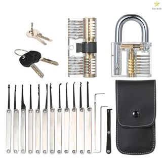 Locksmith Beginners and Professional Lock Picking Set Kit Tool - Practice Lock with Two Transparent Practice Training Padlock