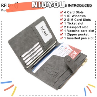 Niuyou RFID ปกหนังสือเดินทาง หนัง คุณภาพสูง แบบพกพา จัดระเบียบเอกสาร