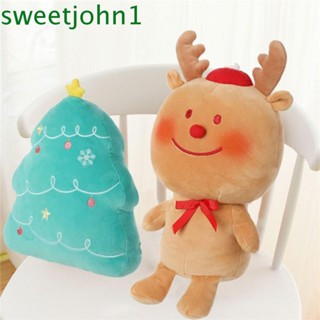 Sweetjohn หมอนตุ๊กตานุ่ม รูปการ์ตูนมนุษย์ขนมปังขิง กวาง ดาว ขิง คริสต์มาส