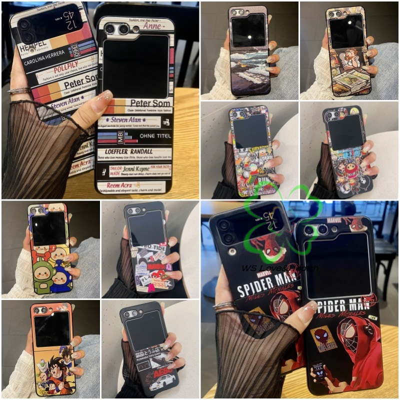 บุคลิกภาพ Matte พิมพ์การ์ตูนเคสโทรศัพท์ Samsung Galaxy Samsung Galaxy Z Flip 6 Z Flip 5 Z Flip 4/3 ปลอกกันกระแทก Hard Pc Shell