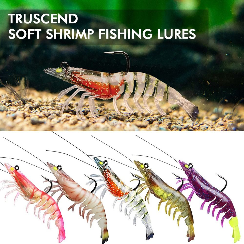 เหยื่อตกปลาซิลิโคน รูปกุ้งปลอม เรืองแสง ขนาด 9 ซม. 11.5 กรัม 7.5 ซม. 8.8 กรัม 1 ชิ้น
