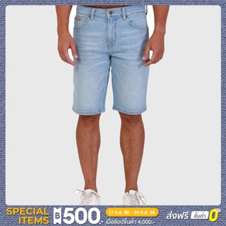 WRANGLER กางเกงขาสั้นผู้ชาย คอลเลคชั่น Festival Cowboy เอวกลาง ทรง TEXAS SHORTS รุ่น WR S423MTXSN26 - สียีนส์ แรงเลอร์ กางเกงขาสั้น กางเกงผู้ชาย เสื้อผ้าผู้ชาย