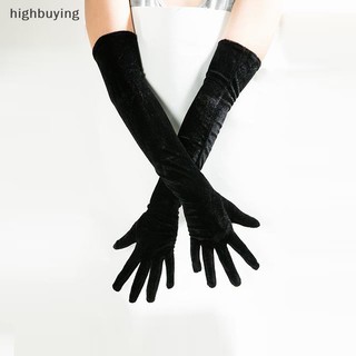 [highbuying] ถุงมือยาว ผ้ากํามะหยี่ ให้ความอบอุ่น เหมาะกับงานเลี้ยงคริสต์มาส สําหรับผู้หญิง 1 คู่