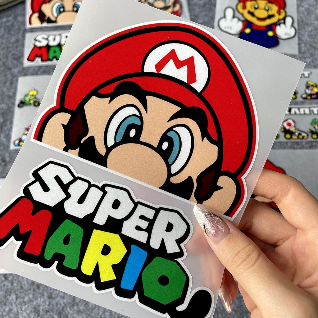 JDM Super Mario สะท้อนแสง สติ๊กเกอร์ Vinyl ตกแต่งรถ รถไฟฟ้า รถยนต์ หน้าต่าง เทปกันรอย Toyota Honda