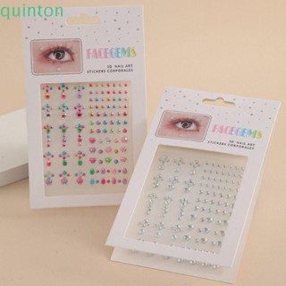 Quinton สติกเกอร์คริสตัล เพชรเทียม พลอยเทียม 3D แฟชั่น สําหรับติดตกแต่งเล็บ เครื่องสําอาง อายไลเนอร์ DIY