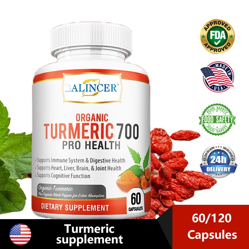 ขมิ้นชันจากอเมริกา Turmeric Curcumin 700 mg reduce inflammation 120 capsules