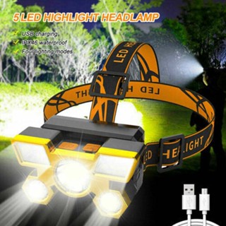 2PCS Super Bright LED Headlamp Rechargeable USB Head Light Flashlight Torch Lamp