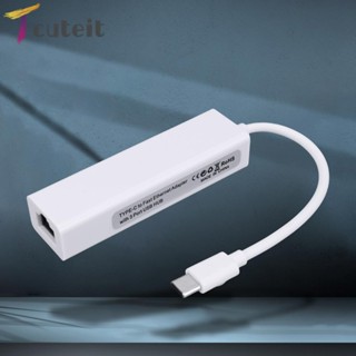 Tcuteit ฮับ USB 2.0 RJ45 อีเธอร์เน็ต 3 พอร์ต ความเร็วสูง สําหรับแล็ปท็อป Macbook