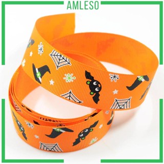 [Amleso] ริบบิ้น ลายฮาโลวีน 1 หลา 25 มม. 12 ชิ้น