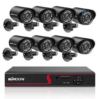 Kkmoon เครื่องบันทึกวิดีโอ DVR และกล้องรักษาความปลอดภัย 8 ชุด ระบบบันทึกความปลอดภัย 16CH 1080P ความละเอียดสูง AHD ONVIF IP Analog TVI CVI DVR C Titigo9.8