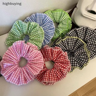 [highbuying] ที่คาดผม ผ้าฝ้าย ลายสก๊อต สองชั้น ขนาดใหญ่ โอเวอร์ไซซ์ แฟชั่นฤดูร้อน สําหรับผู้หญิง พร้อมส่ง