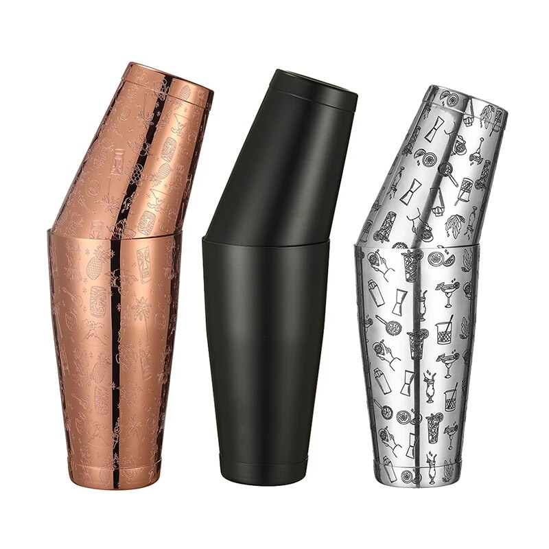 Stainless Steel Boston Shaker Bar Shaker with different Surface Finish -2 Piece Cocktail Shaker, 15-