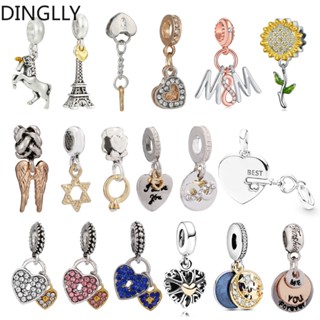 Dinglly จี้รูปหัวใจและดาว สีทอง และสีเงิน สําหรับทําเครื่องประดับ Diy