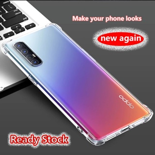 เคสโทรศัพท์มือถือเจลลี่นิ่ม แบบใส กันกระแทก 4 มุม สําหรับ OPPO Reno3 Pro 4G 5G Find X2 Neo CPH2035 CPH2037 CPH2036 CPH2009