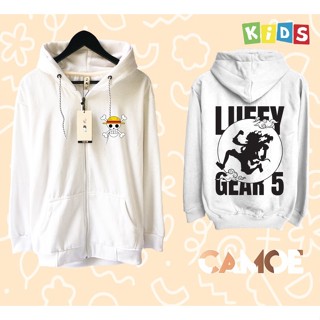 เสื้อแจ็กเก็ต แต่งซิป ลายการ์ตูน One Piece Luffy Gear 5 Son God Nika สําหรับเด็ก