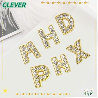 Clever จี้ตัวอักษร A-Z คริสตัล อัลลอย สังกะสีอัลลอย ขนาด 8 มม. สีทอง แฮนด์เมด สําหรับคนรักงานฝีมือ DIY