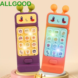 Allgoods โทรศัพท์ยางกัดจําลอง ของเล่นเสริมการเรียนรู้เด็ก|ของเล่น มีเสียงเพลง ABS สามสี ควบคุมด้วยเสียง สําหรับเด็กนอนหลับ