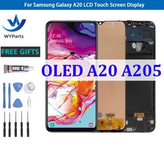 หน้าจอแสดงผล LCD ดิจิทัล OLED สําหรับ Samsung Galaxy A20 A205 SM-A205F A205FN