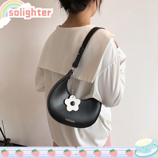 Solighter Hobo กระเป๋าสะพายไหล่ หนัง PU ทรงคลัทช์ แต่งซิป ขนาดใหญ่ จุของได้เยอะ สีพื้น แฟชั่นสําหรับสตรี