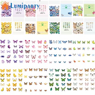 Lumiparty สติกเกอร์ ลายผีเสื้อ มีกาวในตัว กันน้ํา 8 แบบ สําหรับตกแต่ง 320 ชิ้น