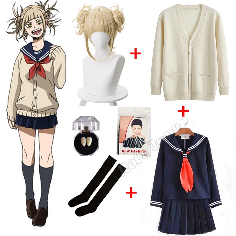 My Hero Academiaคอสเพลย์ฮาโลวีนเครื่องแต่งกายอะนิเมะBoku No Hero Academia Himiko Toga JKชุดเสื้อกันห