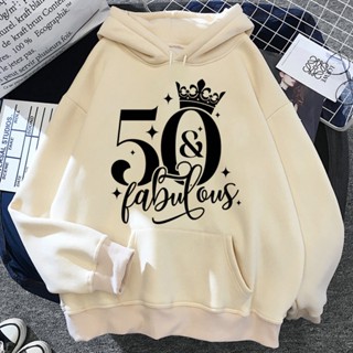 เสื้อฮู้ดดี้ พิมพ์ลายกราฟฟิค 50 Ans 50th Years แฟชั่นฤดูหนาว สําหรับผู้หญิง