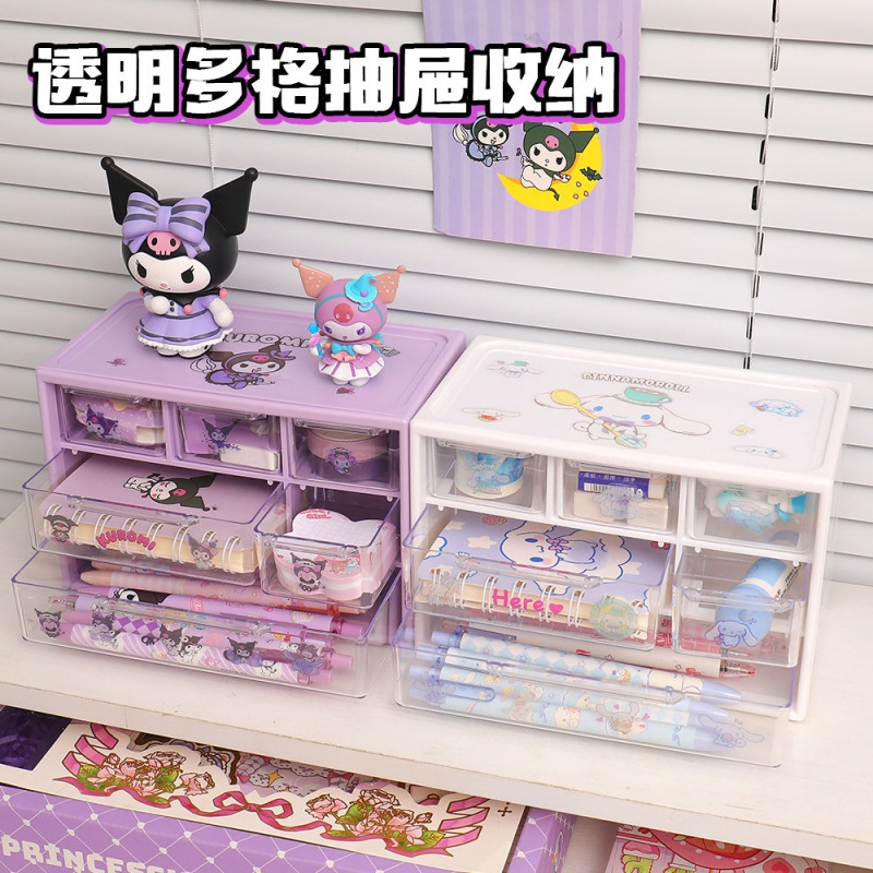 SANRIO [Haroro] กล่องลิ้นชักเก็บดินสอ ลายการ์ตูนคิตตี้ Mymelody Kuromi ขนาด 18 ซม. สําหรับนักเรียน หอพัก