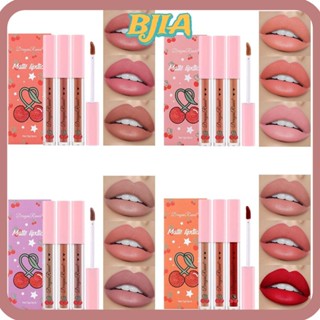 Bja ลิปกลอส เนื้อกํามะหยี่ กันน้ํา 3 ชิ้น/ชุด