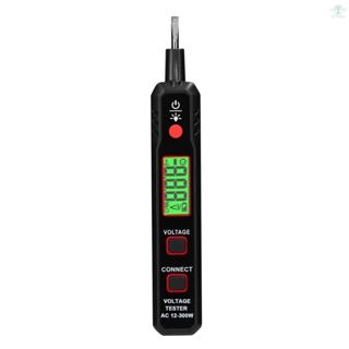 LCD Display Electric Test Pen AC12-300V Voltage Tester Live/Zero Wire Detector Cable Breakpoint Finder with Flashlight and Sound Light Alarm Function