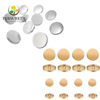 Tarsureth กระดุมโลหะ ทรงกลม สีทอง สีเงิน โลหะผสมสังกะสี สําหรับทําเครื่องประดับ กางเกง แฮนด์เมด