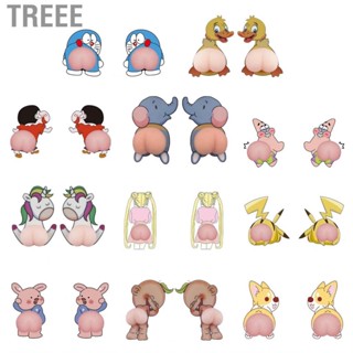 Treee Car Door Rearview Mirror Collision Protection  3D Cartoon Cute Butt Decoration  Scratch Strip