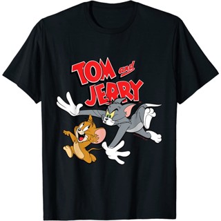 เสื้อยืดแขนสั้น คอกลม พิมพ์ลายการ์ตูน Tom and Jerry สําหรับผู้ใหญ่ และเด็กผู้ชาย และผู้หญิง ไซซ์ XS - 3XL