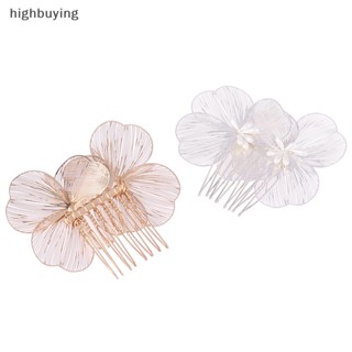 [highbuying] วินเทจ สง่างาม ดอกไม้ หวีผม แฮนด์เมด โลหะ ดอกไม้ กิ๊บ หวีด้านข้าง สําหรับงานแต่งงาน เครื่องประดับผมเจ้าสาว สินค้าใหม่