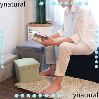 Ynatural กล่องเก็บเสื้อผ้า ผ้าฝ้าย ผ้าลินิน พับได้ สามสี อเนกประสงค์