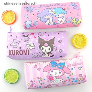 SANRIO Shine กระเป๋าเครื่องเขียน กระเป๋าดินสอ หนัง PU ลายการ์ตูน Melody Kuromi Cinnamonroll Kitty ความจุขนาดใหญ่