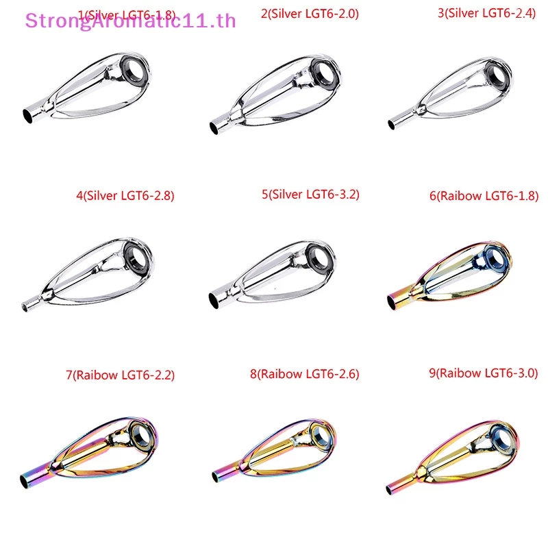 StrongAromatic 1 ชิ้น Sliver/Rain Top Tip Guide Ring ปราศจากสําหรับเบ็ดตกปลา