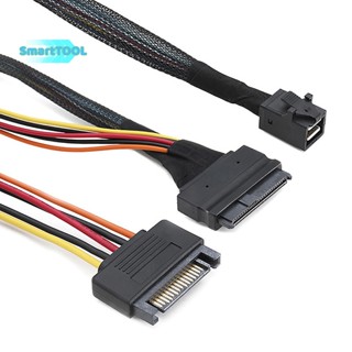 Utzn&gt; สายเคเบิล 12G Mini SAS HD เป็น U.2 36P SFF-8643 เป็น SAS U.2 SFF-8639 0.5 ม. 1 ม. พร้อมพาวเวอร์ซัพพลาย SATA 15Pin สําหรับ U.2 SSD