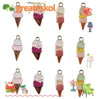 Greateskol จี้กรวยไอศกรีม 4 แบบ สําหรับทําเครื่องประดับ DIY 40 ชิ้น