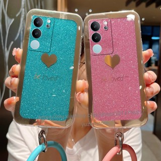 เคส Phone Case VIVO V29 Pro V29e 5G 4G ใหม่ เคสโทรศัพท์มือถือ ซิลิโคนนิ่ม กันกระแทก ปิดด้านหลัง ลายกลิตเตอร์ พร้อมสายคล้องมือ สําหรับ