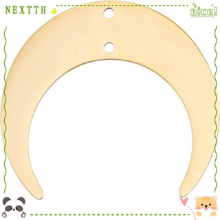 Nextth จี้ป้ายแท็กเปล่า สเตนเลส ทองเหลือง รูปดวงจันทร์ สีทอง แฮนด์เมด สําหรับคู่รัก