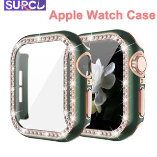 เคสกระจก ประดับเพชร พร้อมเคส สําหรับ Apple watch 45 มม. 41 มม. 40 มม. 44 มม. iwatch smart watch SE 8 7 6 5 4 3 2 1