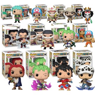 Funko POP โมเดลฟิกเกอร์ One Piece Luffy 921 926 Zoro 327 1288 BROOK 358 1129 Shanks 939 Law 1016 Edward Newgate Tony Tony Chopper ของเล่นสําหรับเด็ก