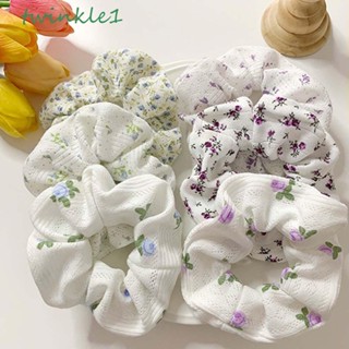 Twinkle1 Scrunchies ผู้หญิงอารมณ์ดอกไม้ผ้า Boho Headwear