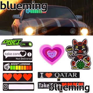 Blueming2 สติกเกอร์ LED หลายสไตล์ สําหรับติดตกแต่งหน้าต่างรถยนต์ไฟฟ้า