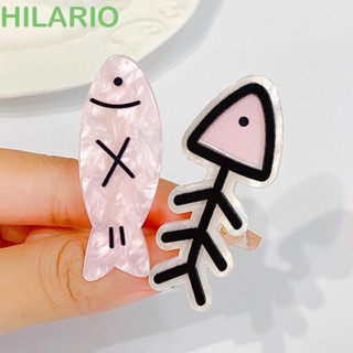 Hilario กิ๊บติดผมหน้าม้า รูปกระดูกปลา สีชมพู สําหรับผู้หญิง Y2K