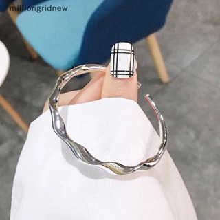 [milliongridnew] สร้อยข้อมือ กําไลข้อมือ ทรงกลม สีเงิน ปรับได้ เครื่องประดับแฟชั่น สําหรับเพื่อน คู่รัก WQL