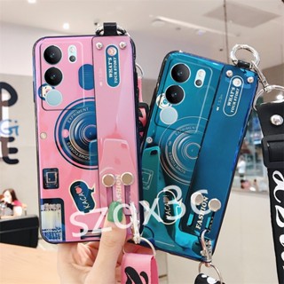 ใหม่ พร้อมส่ง เคสโทรศัพท์มือถือนิ่ม ลายกล้องถ่ายรูปน่ารัก พร้อมสายคล้องข้อมือ และสายคล้อง สําหรับ VIVOV29 VIVO Y78 Y27 Y02T Y02A 4G 5G Y27 2023