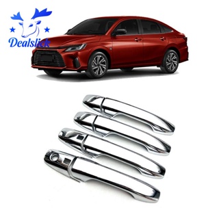 ฝาครอบมือจับประตูรถยนต์ โครเมี่ยม 8 ชิ้น สําหรับ Toyota Yaris Ativ / Vois 2022 2023 LHD