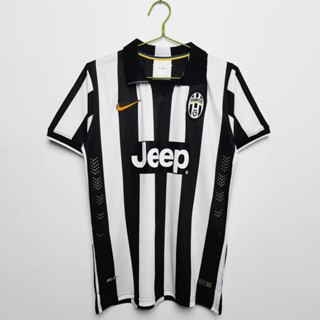 เสื้อกีฬาแขนสั้น ลายทีมชาติฟุตบอล Juve Home 2014/15 Juve ชุดเหย้า สไตล์วินเทจ แห้งเร็ว ไซซ์ S-XXL AAA สําหรับผู้ชาย